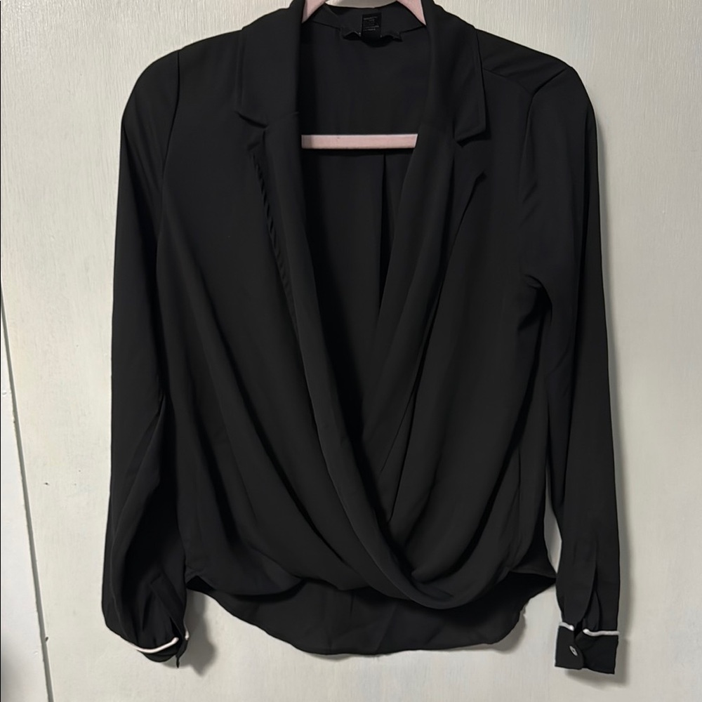 Forever 21 Black Drape Blouse